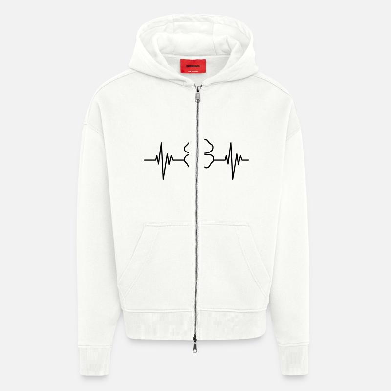 Clover Pulse - Veste à capuche bio épaisse oversize fabriqué en UE - OFF WHITE