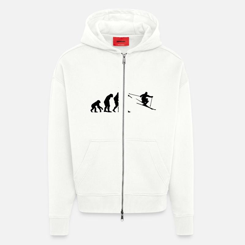 Evolution Ski - Zip Hoodie - made by SPREAD - OFF WHITE