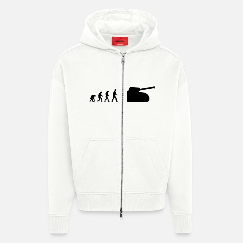 panzer evolution - Zip Hoodie - made by SPREAD - OFF WHITE