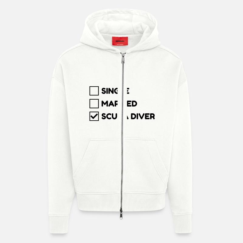 Plongée Sous-Marine / Plongeur / Diver / Natation - Veste à capuche bio épaisse oversize fabriqué en UE - OFF WHITE