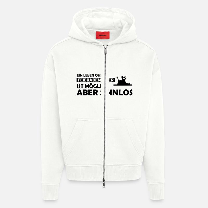 ein leben ohne feierabendbier - Zip Hoodie - made by SPREAD - OFF WHITE