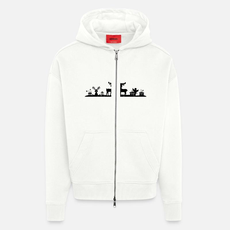Weihnachten - Elche Wald - Zip Hoodie - made by SPREAD - OFF WHITE