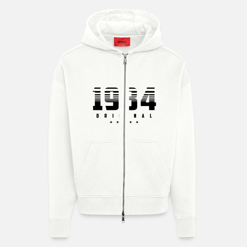 Né en 1984 l’original - Veste à capuche bio épaisse oversize fabriqué en UE - OFF WHITE