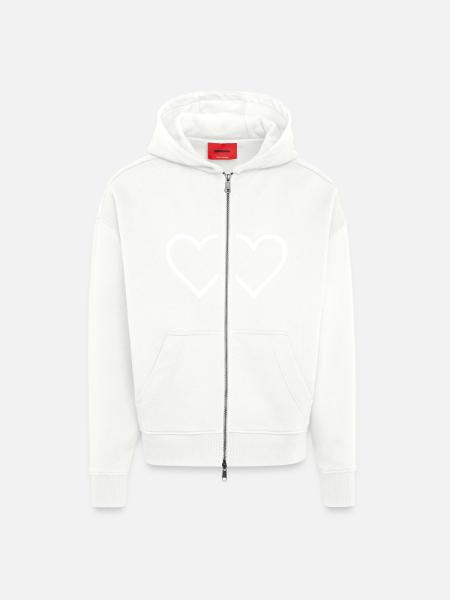 Herzen Liebe Symbol - Zip Hoodie - made by SPREAD - OFF WHITE