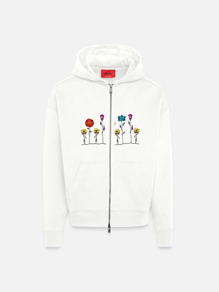 Blumen - Zip Hoodie - made by SPREAD - OFF WHITE