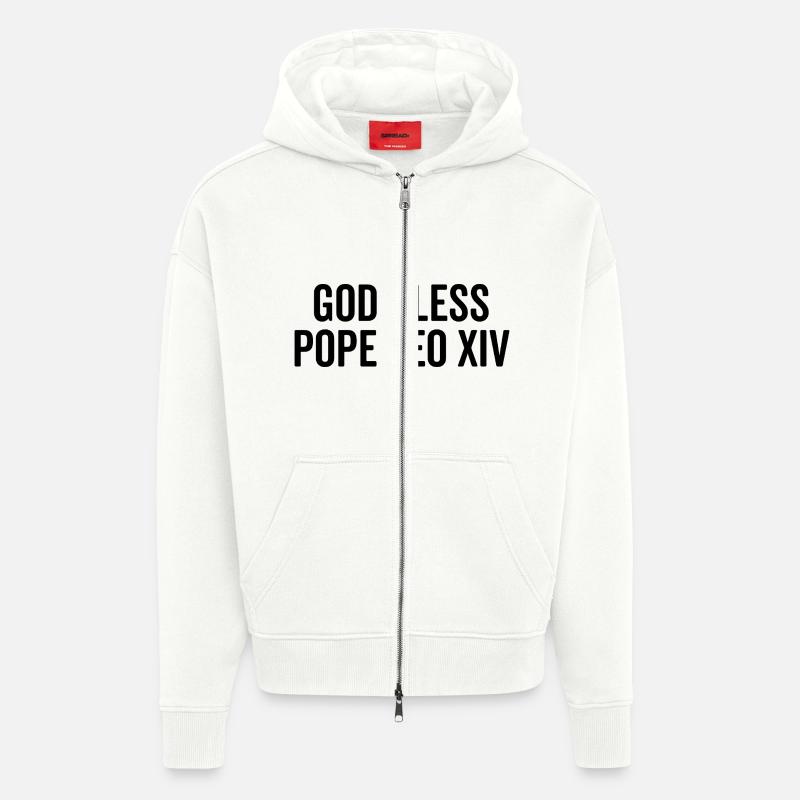 God Bless Pope Leo XIV - Zip Hoodie - made by SPREAD - OFF WHITE