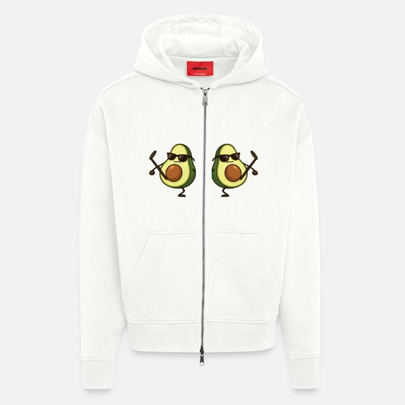 avocado karate 2 - Zip Hoodie - made by SPREAD - OFF WHITE