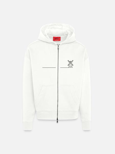 Windmill Mill Icon - Zip Hoodie - made by SPREAD - OFF WHITE
