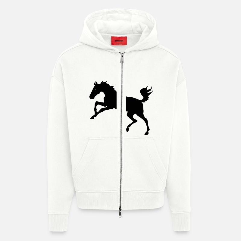 Springendes Pferd - Zip Hoodie - made by SPREAD - OFF WHITE