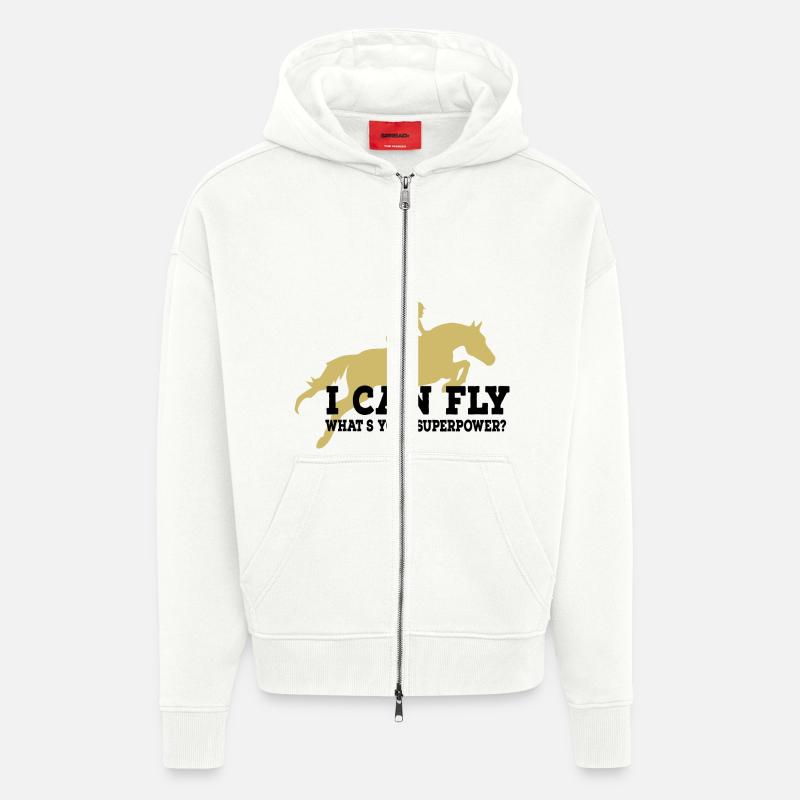 Springpferd - Veste à capuche bio épaisse oversize fabriqué en UE - OFF WHITE