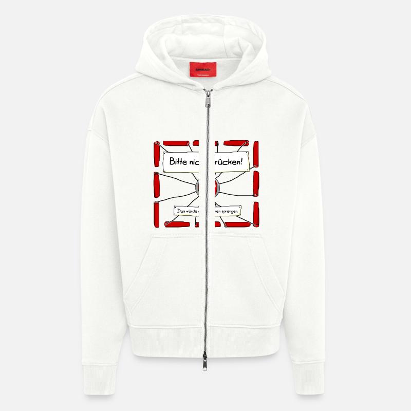 Dynamit - Bitte Abstand halten. - Zip Hoodie - made by SPREAD - OFF WHITE