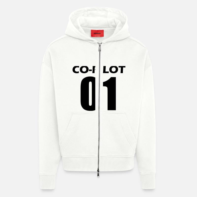 Co-Pilot Partnerlook - Veste à capuche bio épaisse oversize fabriqué en UE - OFF WHITE