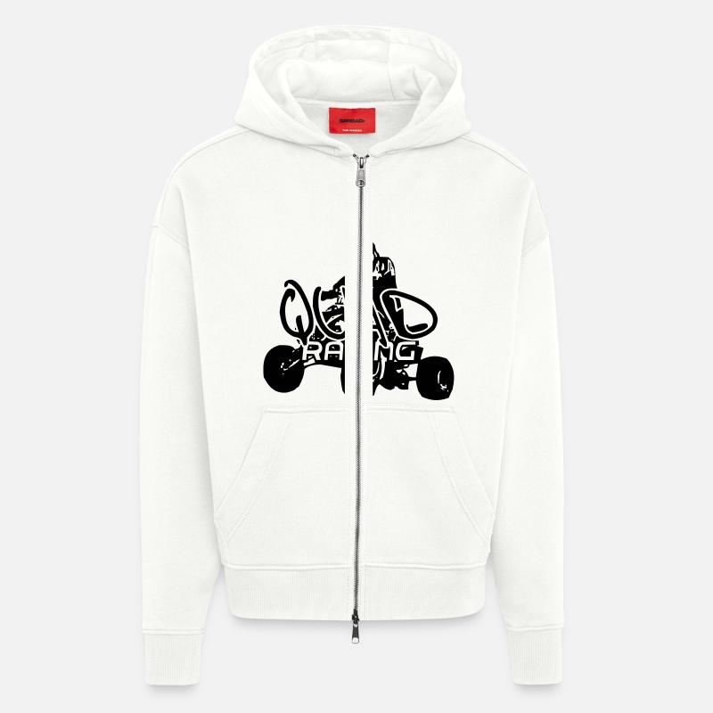 Quad3 - Veste à capuche bio épaisse oversize fabriqué en UE - OFF WHITE