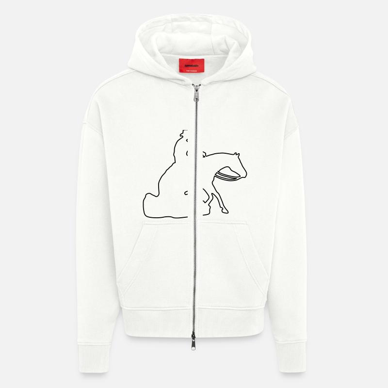 Sliding Stop Silhoutte Rand - Zip Hoodie - made by SPREAD - OFF WHITE