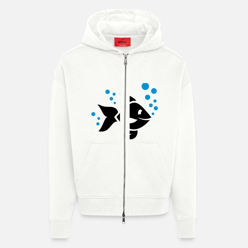Fisch - Zip Hoodie - made by SPREAD - OFF WHITE