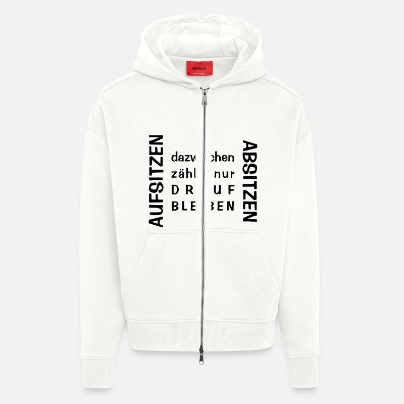Aufsitzen Absitzen - Zip Hoodie - made by SPREAD - OFF WHITE