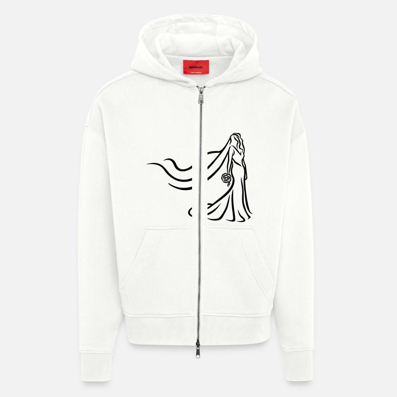 Mariée - Veste à capuche bio épaisse oversize fabriqué en UE - OFF WHITE