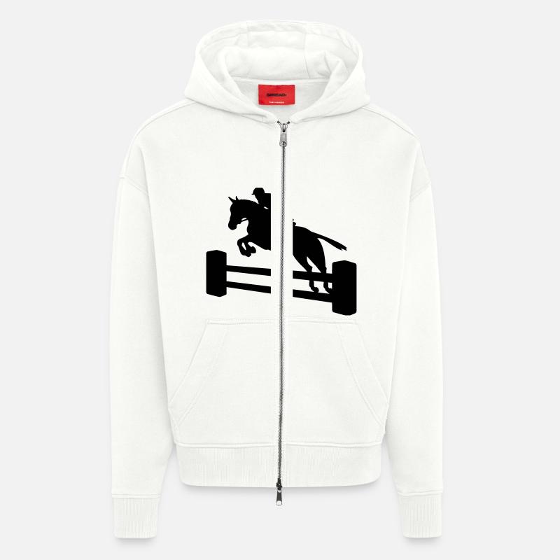 Springreiter einfarbig - Zip Hoodie - made by SPREAD - OFF WHITE