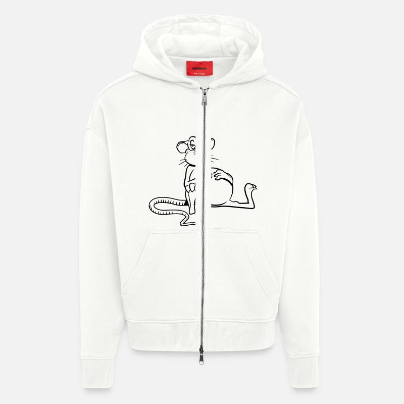 ratte satt müde - Zip Hoodie - made by SPREAD - OFF WHITE