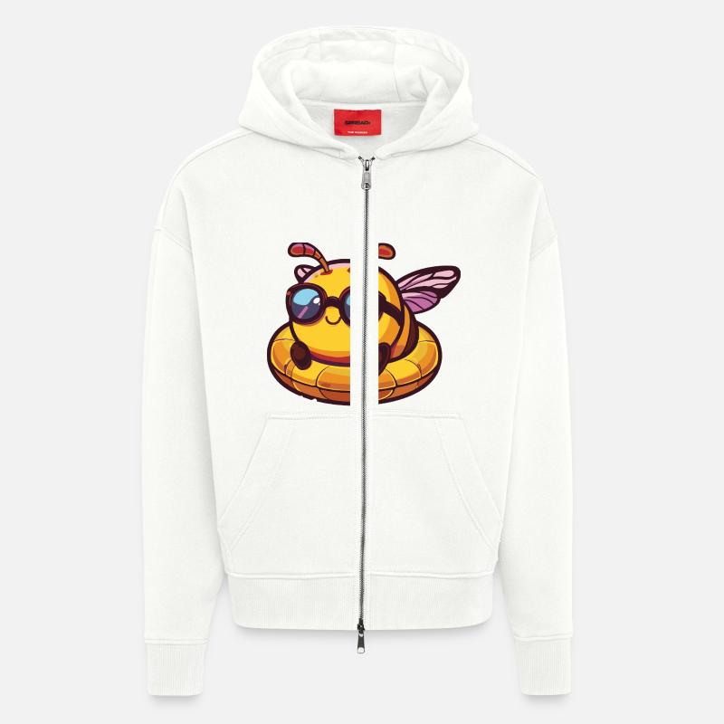 Biene Comic Cool - Zip Hoodie - made by SPREAD - OFF WHITE