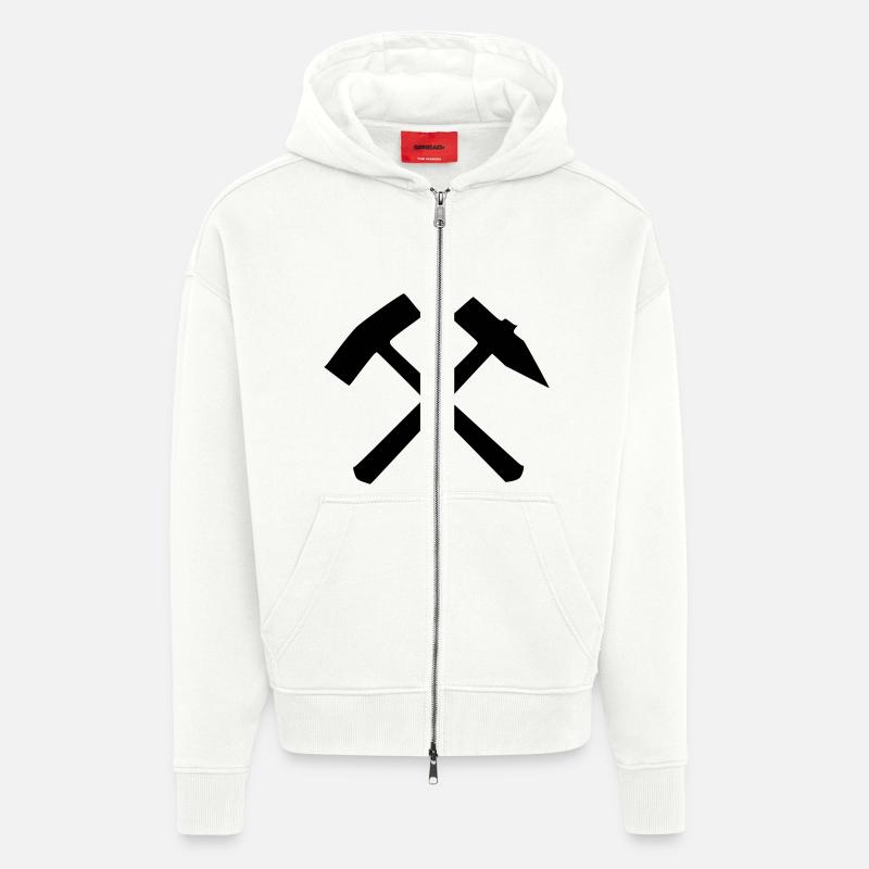 Hammer Schlägel - Zip Hoodie - made by SPREAD - OFF WHITE
