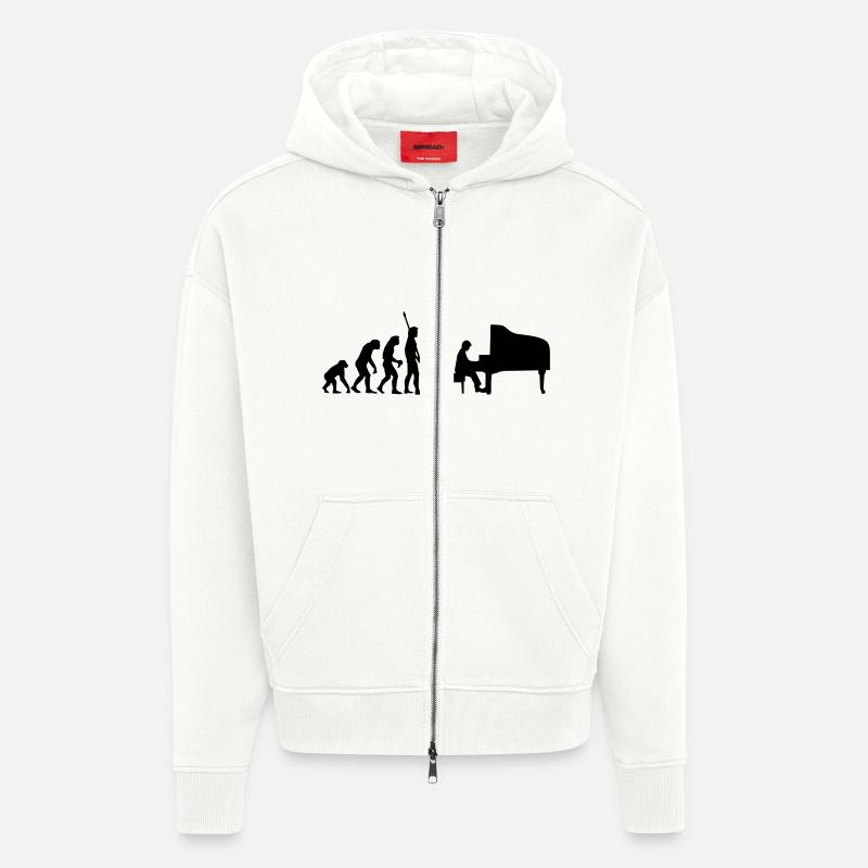 evolution_pianist - Zip Hoodie - made by SPREAD - OFF WHITE