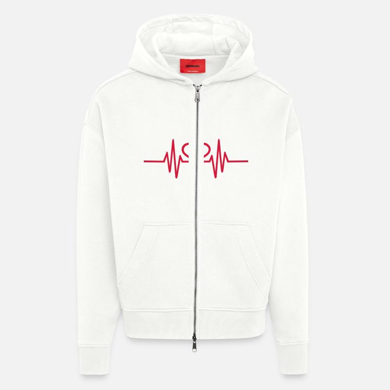 Coeur - Veste à capuche bio épaisse oversize fabriqué en UE - OFF WHITE