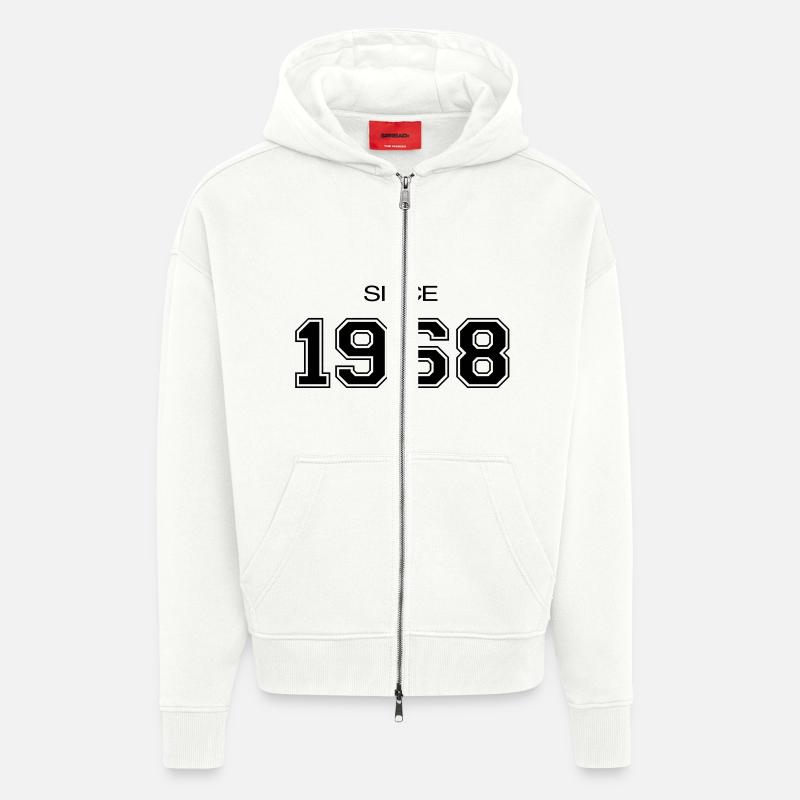 cadeau d'anniversaire 1968 - Veste à capuche bio épaisse oversize fabriqué en UE - OFF WHITE