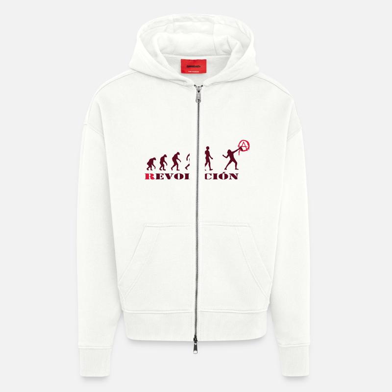 r-evolution, evolution, revolution, street art, - Zip Hoodie - made by SPREAD - OFF WHITE