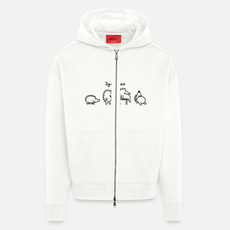 Igolution - Veste à capuche bio épaisse oversize fabriqué en UE - OFF WHITE