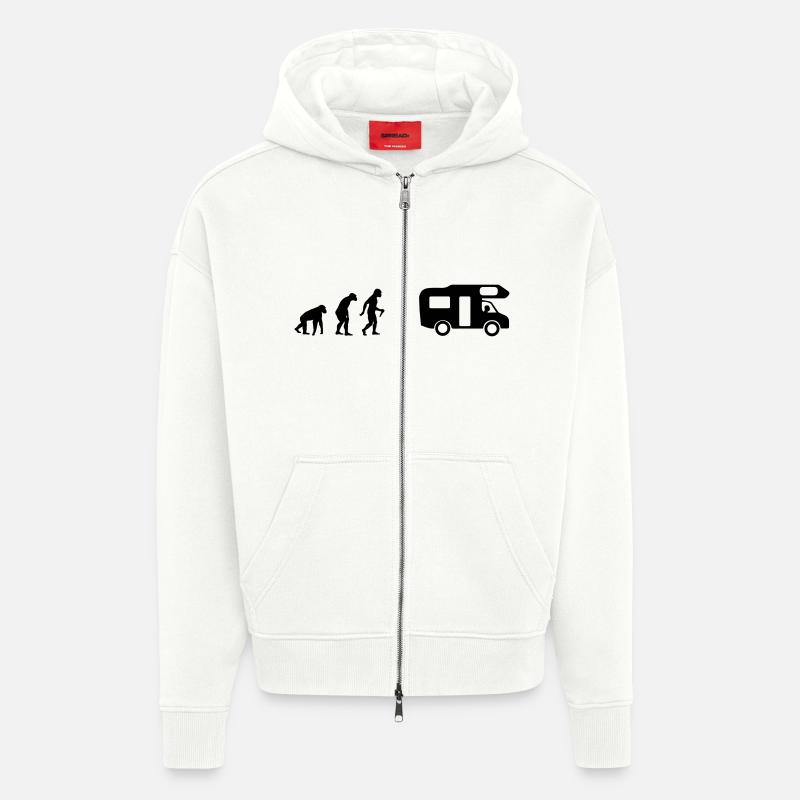 L'évolution du camping-car - Veste à capuche bio épaisse oversize fabriqué en UE - OFF WHITE
