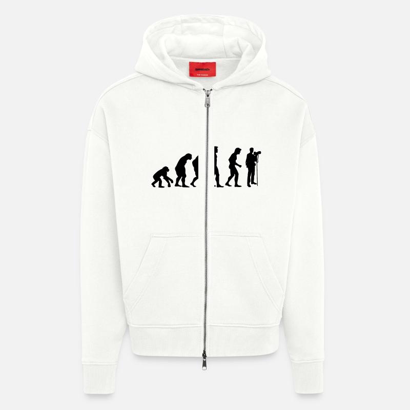 photographer evolution - Veste à capuche bio épaisse oversize fabriqué en UE - OFF WHITE