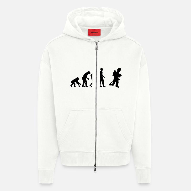 pompier evolution - Veste à capuche bio épaisse oversize fabriqué en UE - OFF WHITE