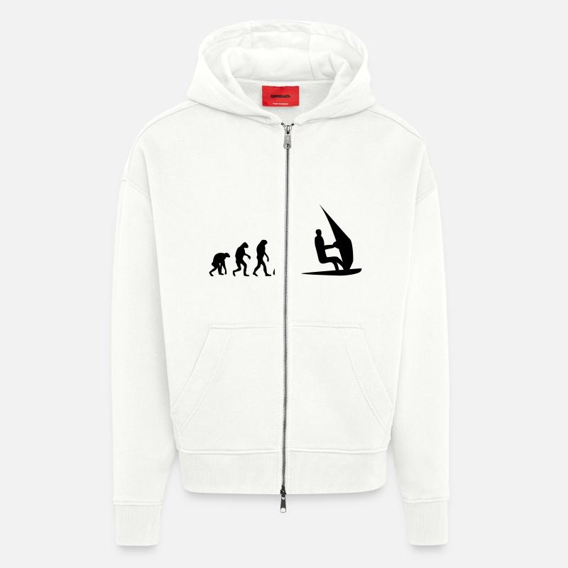 windsurf evolution - Zip Hoodie - made by SPREAD - OFF WHITE