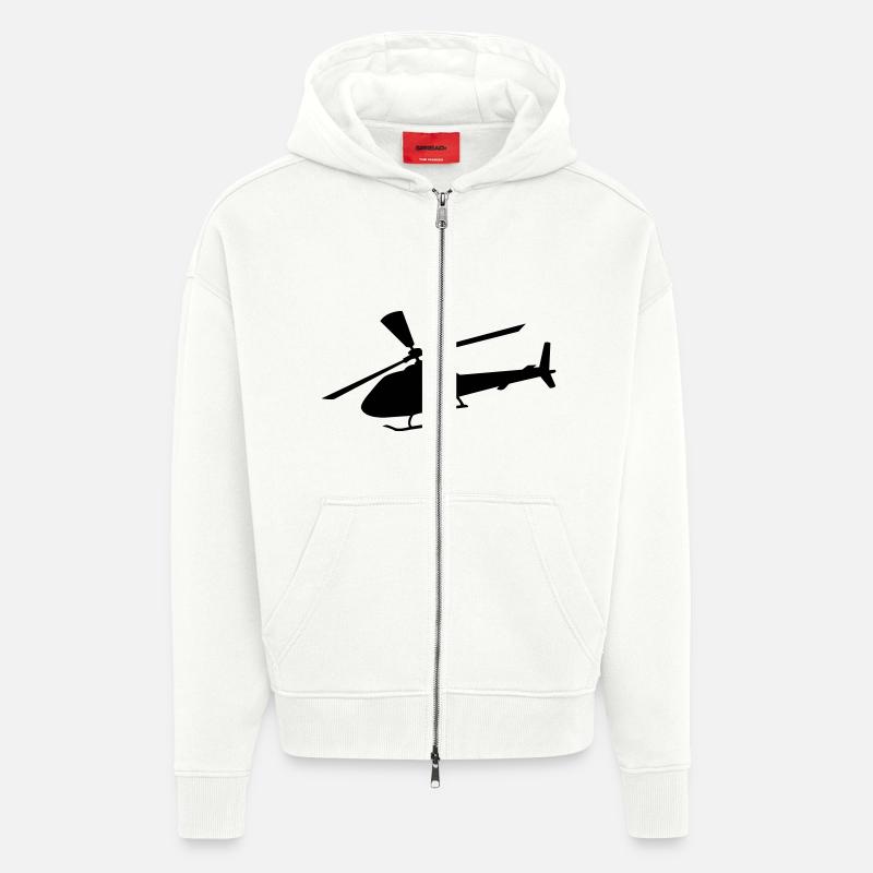 hubschrauber - Veste à capuche bio épaisse oversize fabriqué en UE - OFF WHITE
