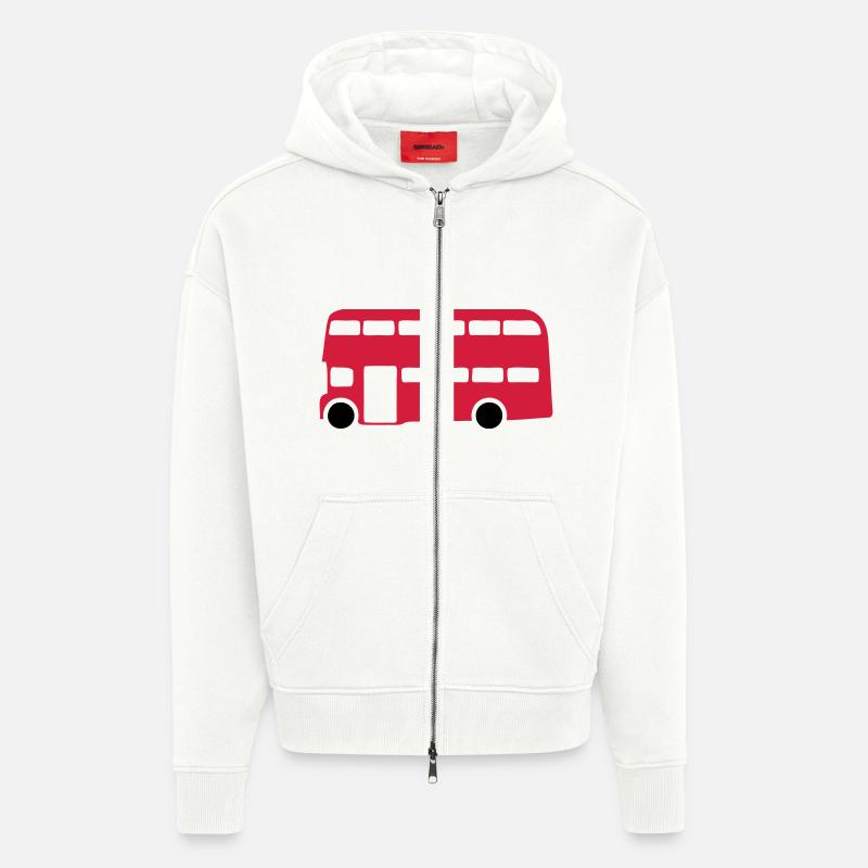 Englisch Englisch-Bus 1 - Zip Hoodie - made by SPREAD - OFF WHITE