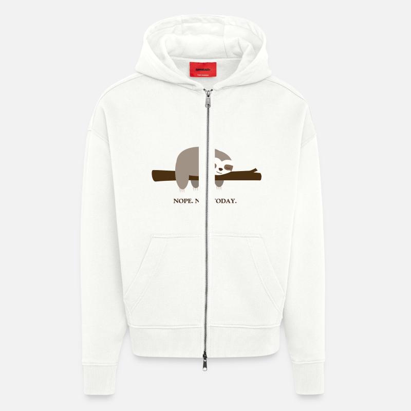 Faultier. Nope. Not Today - Zip Hoodie - made by SPREAD - OFF WHITE