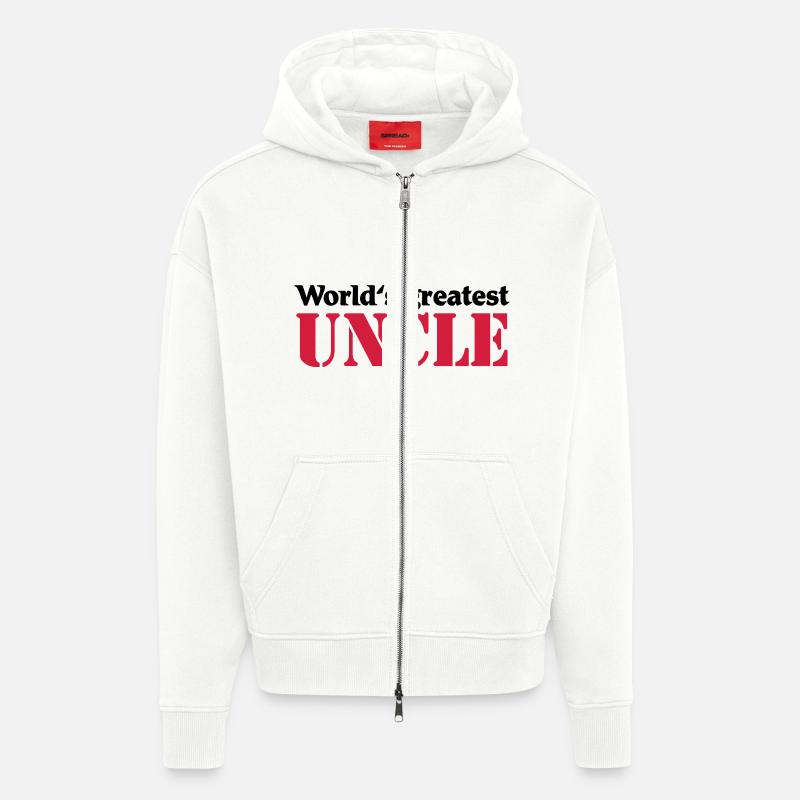 World's greatest Uncle - Veste à capuche bio épaisse oversize fabriqué en UE - OFF WHITE