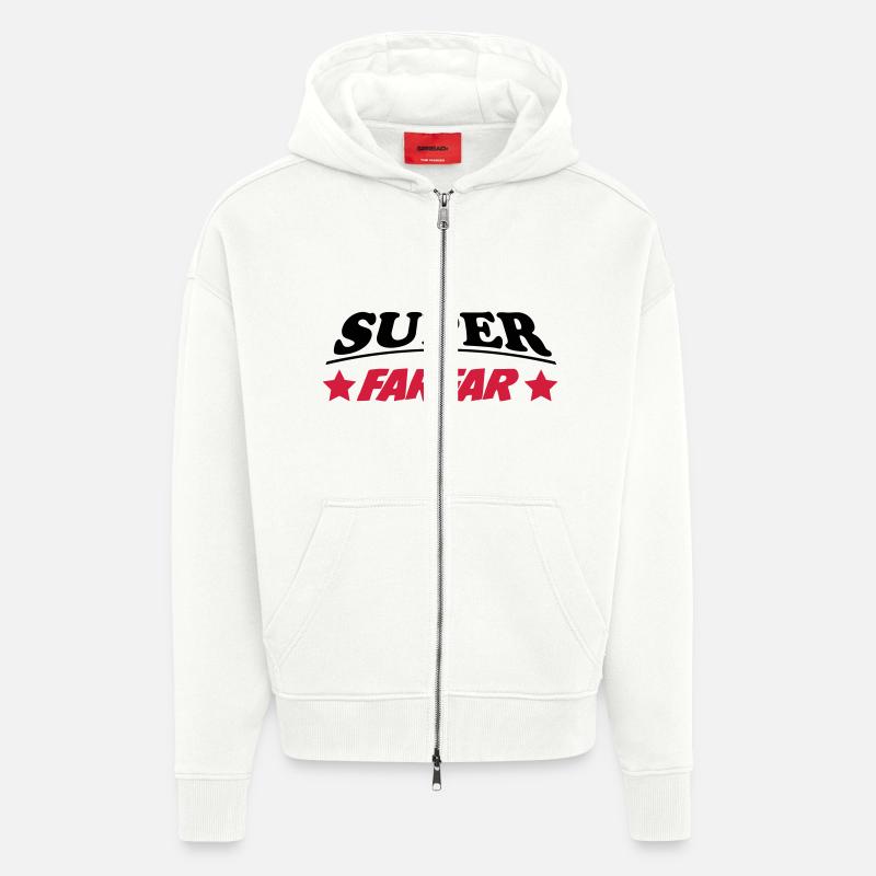 Super farfar 111 - Veste à capuche bio épaisse oversize fabriqué en UE - OFF WHITE