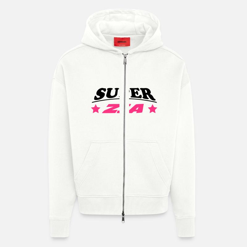 Super zia 111 - Veste à capuche bio épaisse oversize fabriqué en UE - OFF WHITE