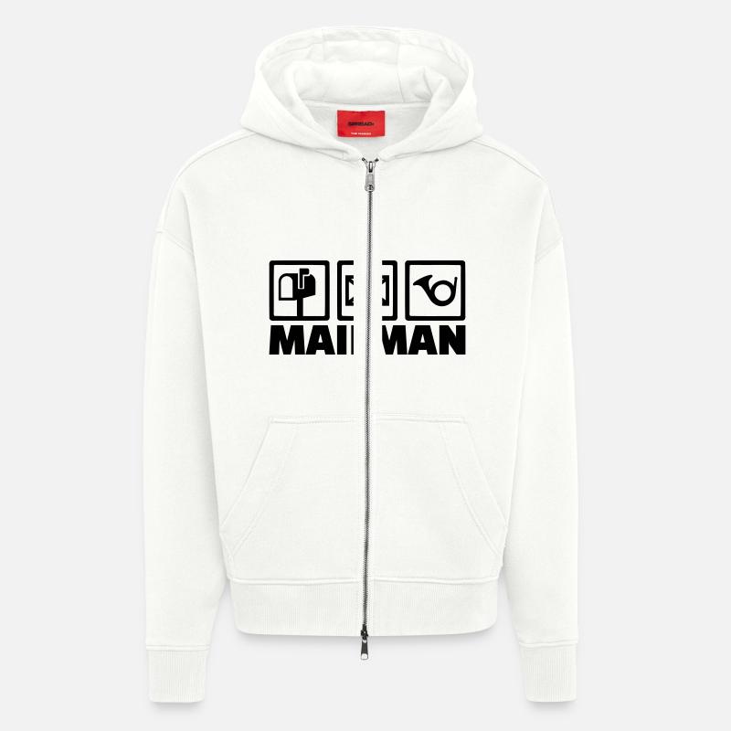 Mailman - Veste à capuche bio épaisse oversize fabriqué en UE - OFF WHITE