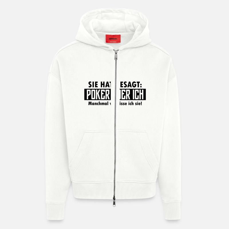 poker oder ich - Zip Hoodie - made by SPREAD - OFF WHITE
