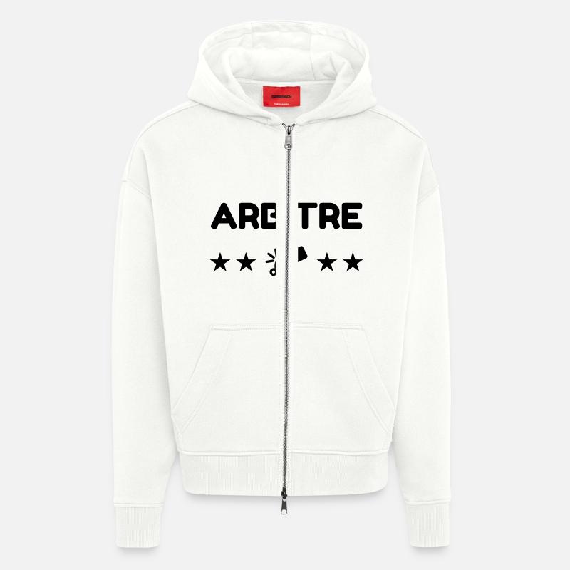 Arbitre / Arbitrage / Sport / Sifflet - Veste à capuche bio épaisse oversize fabriqué en UE - OFF WHITE