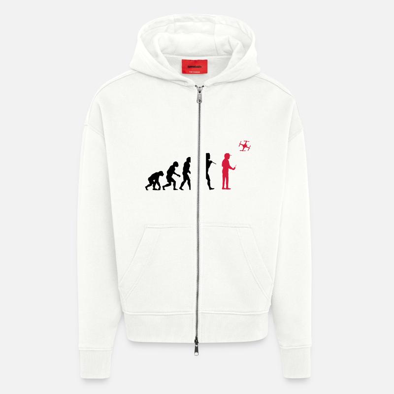 The drone evolution - Zip Hoodie - made by SPREAD - OFF WHITE