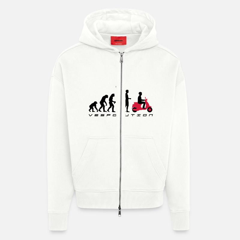 vespolution evolution__b_2c - Zip Hoodie - made by SPREAD - OFF WHITE
