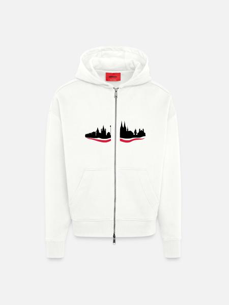 Koeln Skyline - Zip Hoodie - made by SPREAD - OFF WHITE