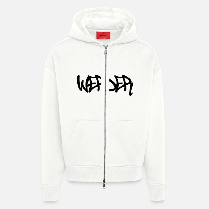 Werder Graffiti - Veste à capuche bio épaisse oversize fabriqué en UE - OFF WHITE