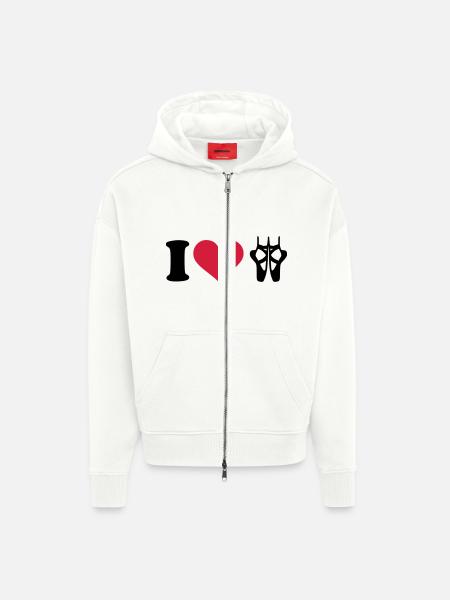 I love Ballet - Zip Hoodie - made by SPREAD - OFF WHITE