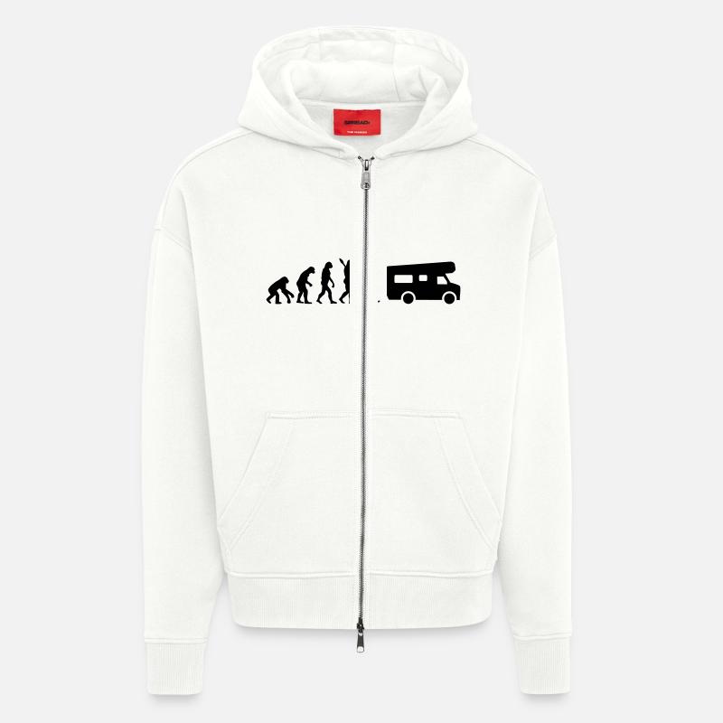 Evolution Camping - Zip Hoodie - made by SPREAD - OFF WHITE
