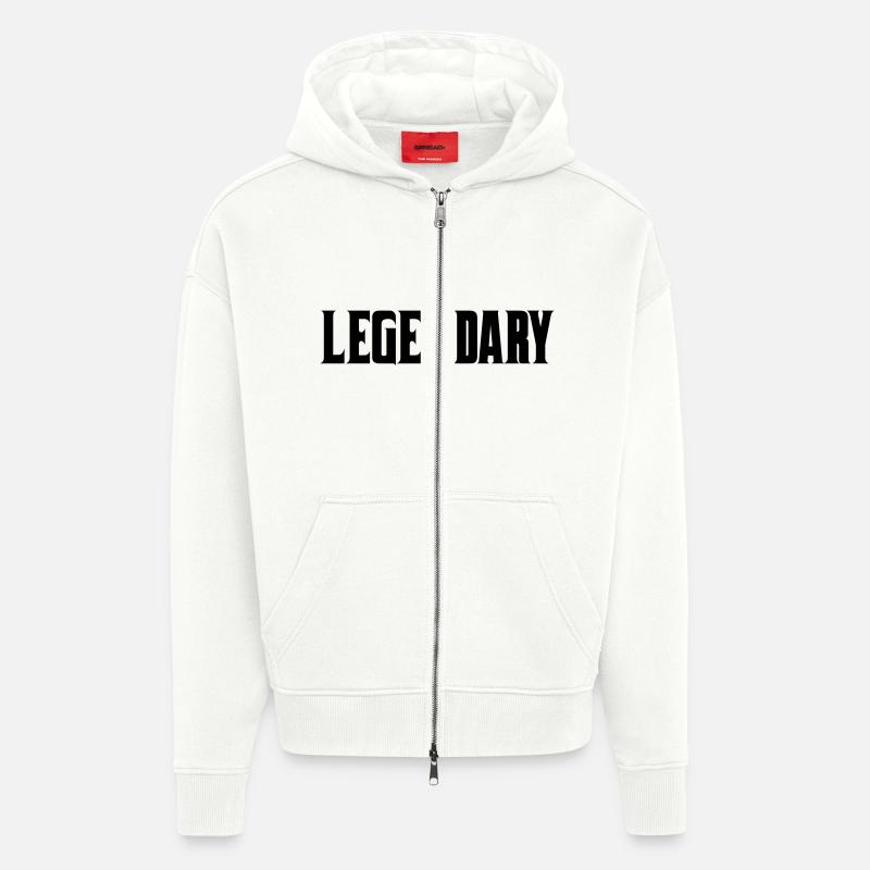 legendary - Veste à capuche bio épaisse oversize fabriqué en UE - OFF WHITE